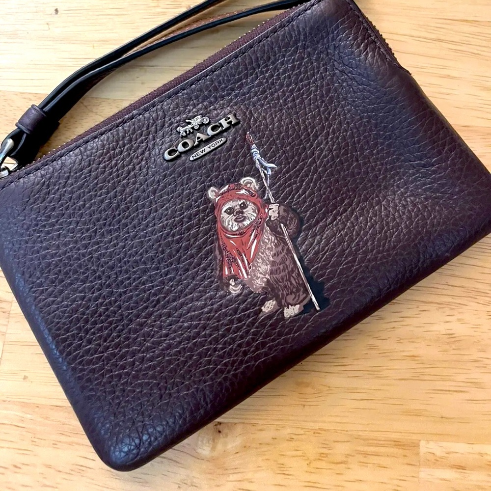 Star Wars X Coach Corner Zip Wristlet With Ewok
